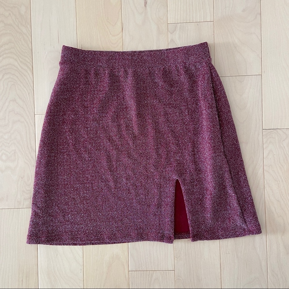 Cotton On Red Glitter Side Slit Skirt
